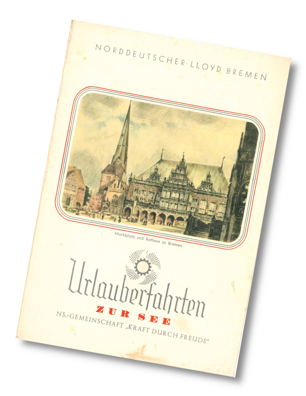 Titelseite des Tageprogramms an Bord des Kdf-Schiffs Der Deutsche, Norwegenfahrt 16. Juli 1938