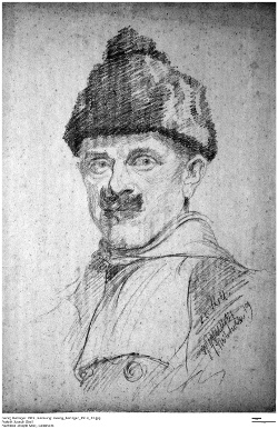 Georg Beringer, Kohlezeichnung, 1919, Joseph Stoll Portrait