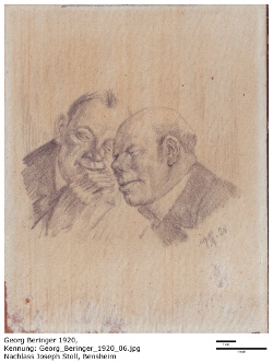 Georg Beringer, Kohlezeichnung, 1920, Portrait unbekannte Personen