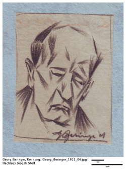 Georg Beringer, Kohlezeichnung, 1921, Portrait unbekannte Person