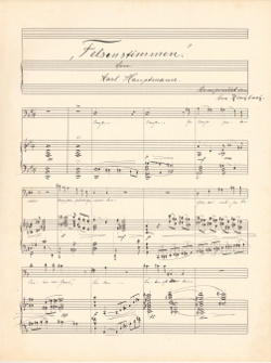 Felsenstimmen, Text von Karl Hauptmann, (undatiert), Werk von Max Kirchbach; Nachlass Max Kirchbach (1872 - 1927), Faksimile, PDF, 6 Seite.