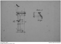 Querschnitt durch Türgewände, Namur, um 1916; Kennung: NLJS_Dokumente_BILDXL_0604; digitalisiert und zusammengestellt: Frank-Egon Stoll-Berberich, 2023.