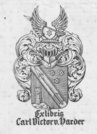 ExLibris für Carl Victor von Harder, Größe: 70 mm x 40 mm, Text: -, keine weiteren Informationen vorhanden.