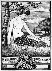 ExLibris für Dr. med. Schulze, Größe: 85 mm x 60 mm, Text: -, keine weiteren Informationen vorhanden.