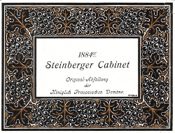 Etikett für Flaschen des "1884er Steinberger Cabinet Original-Abfüllung der Königlich Preussischen Domäne. Stoll.", Größe: , Text: 1884er Steinberger Cabinet Original-Abfüllung der Königlich Preussischen Domäne. Stoll